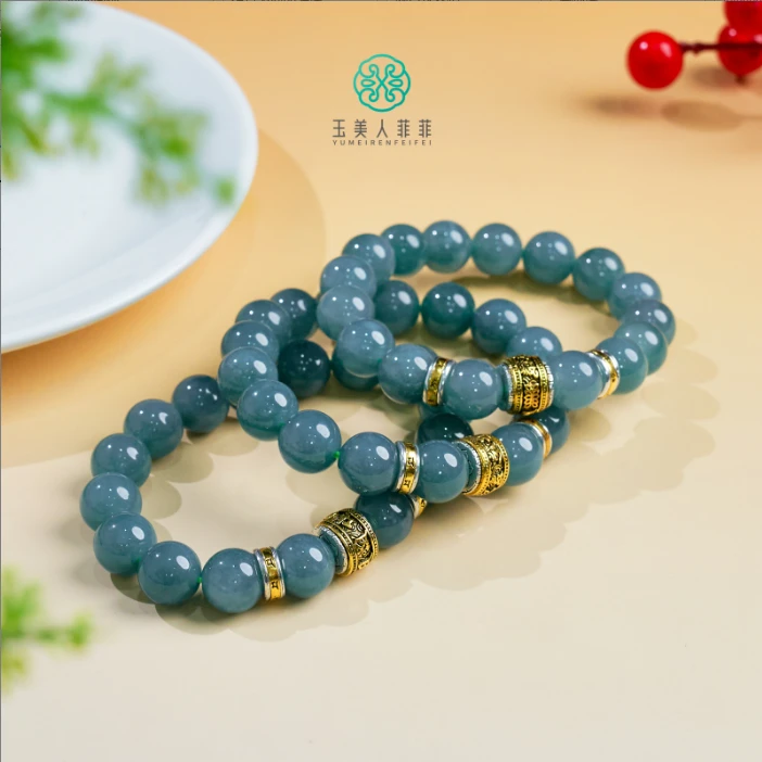 石惑珠宝-翡翠单圈手串约12mm-多样性发一