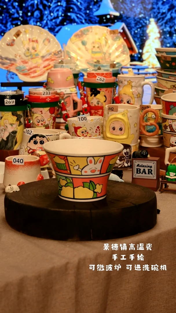 陶瓷037景德镇原创设计师款高温陶瓷手工手绘餐具碗盘子