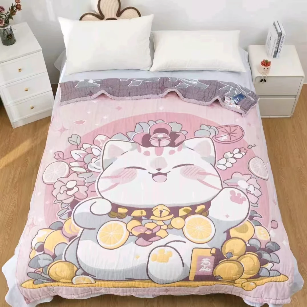 【温暖居家】泡芙被150x200cm-招财猫
