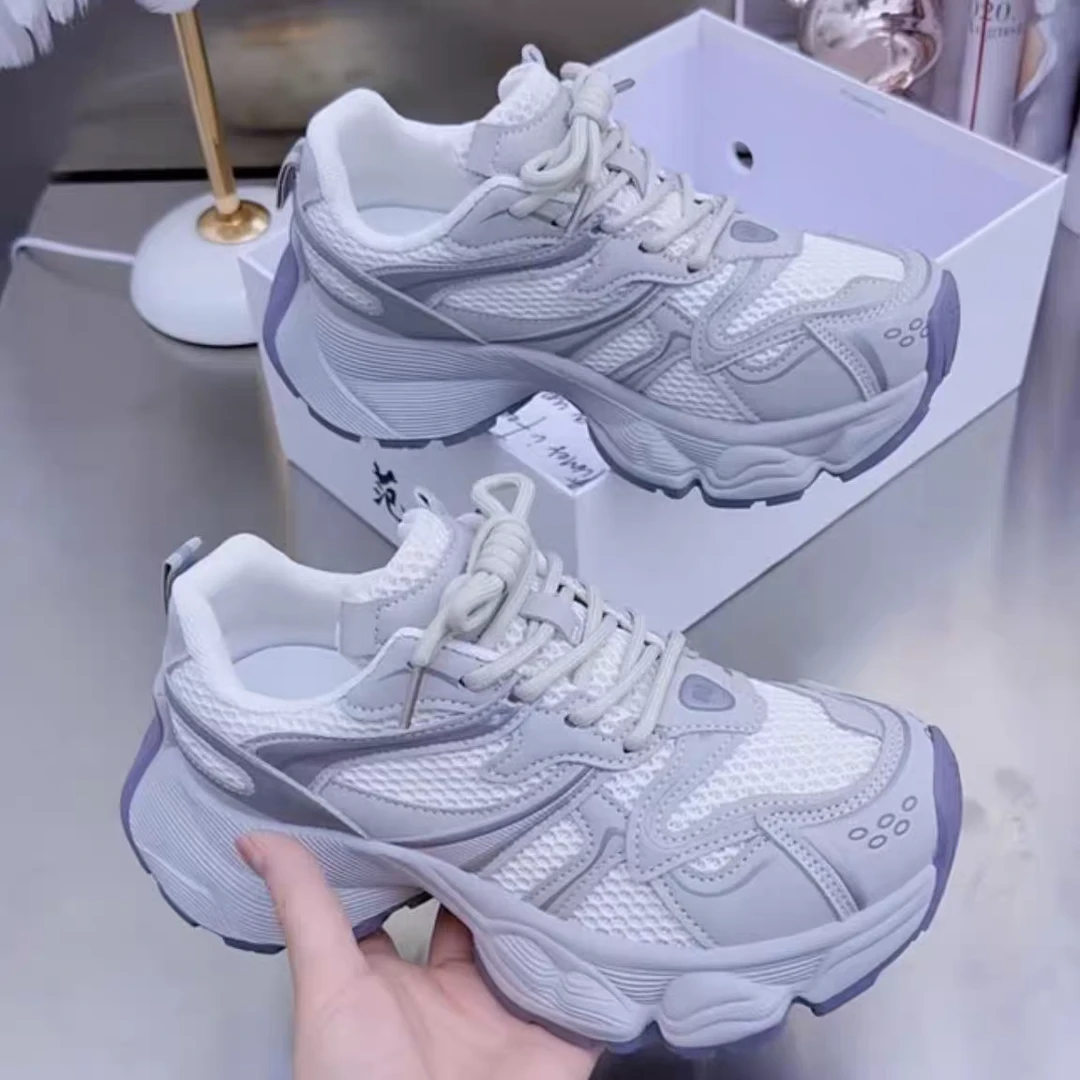 老爹鞋女款2025春夏季新款厚底增高网面透气休闲鞋超火爆款运动鞋