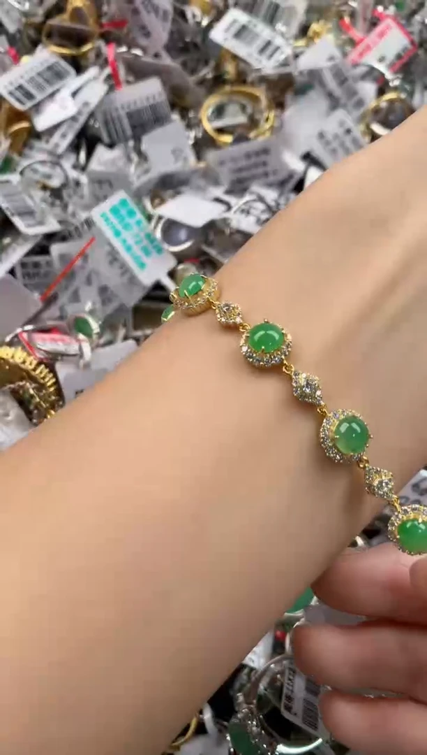 银S925镶嵌戒指翡翠222   10