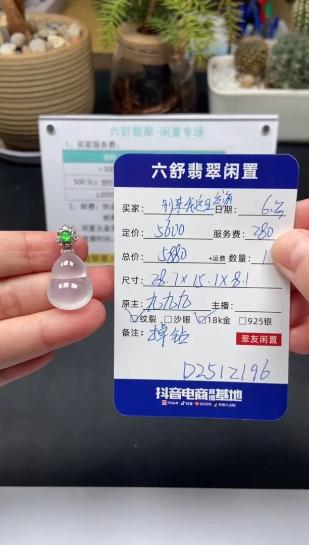 翡翠18K金镶嵌颈饰D2512196