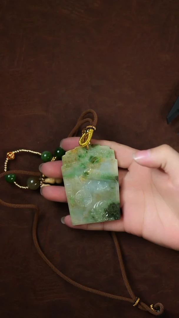 未镶嵌挂件翡翠闪购 万寿纹牌