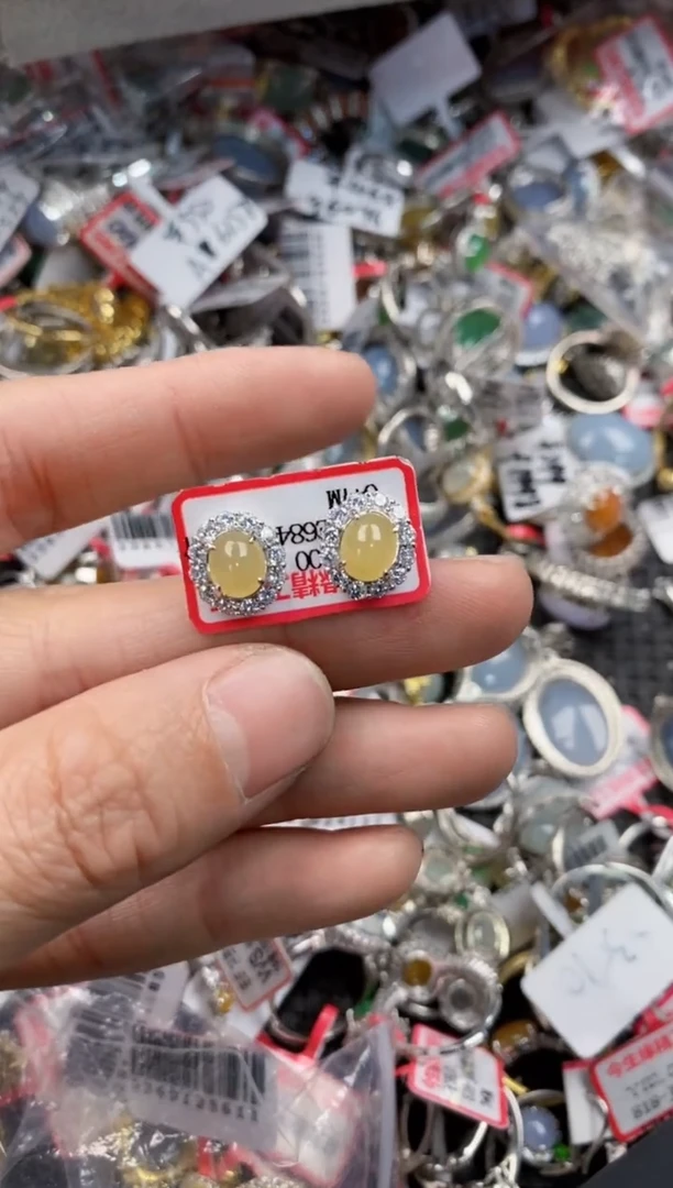 银S925镶嵌戒指翡翠666   5