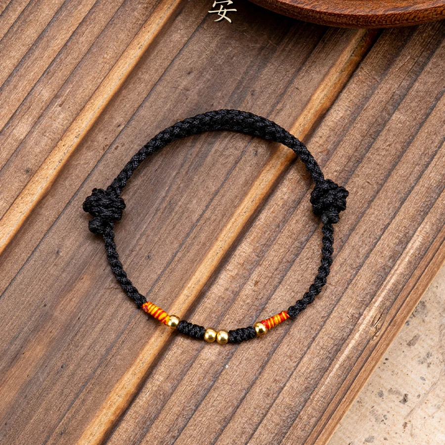 新中式国风s925银百搭时尚情侣编织简约可调节手编