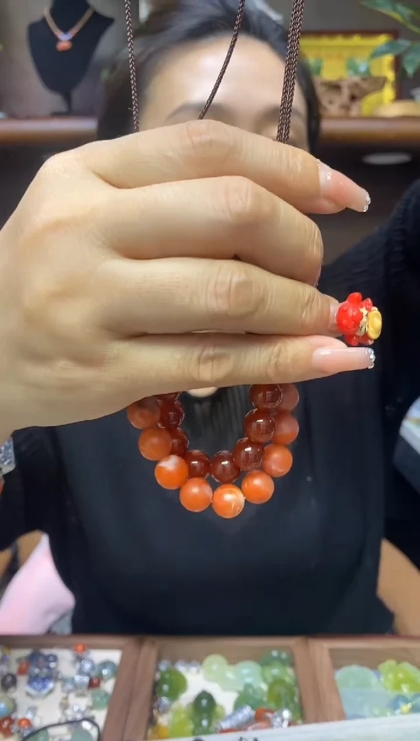 【闪购商品】玛瑙/玉髓项链未镶嵌按手串颜色发货