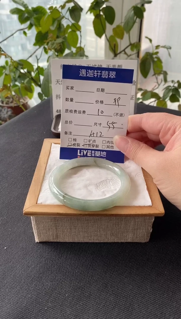 未镶嵌手镯翡翠55圈口 A12编码