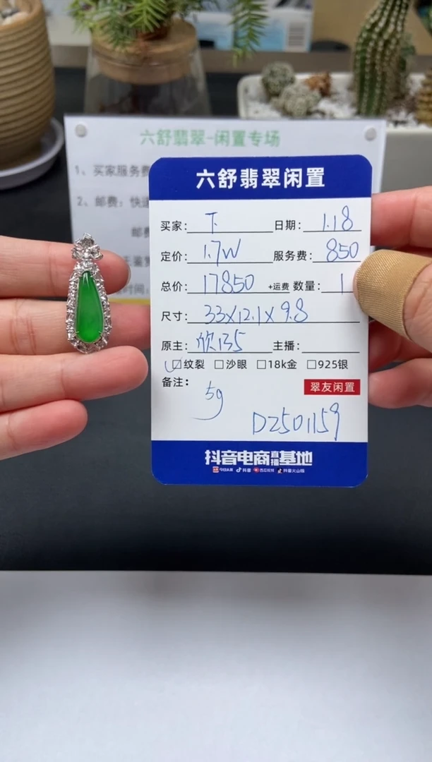 【闪购商品】翡翠颈饰18K金镶嵌D2501159