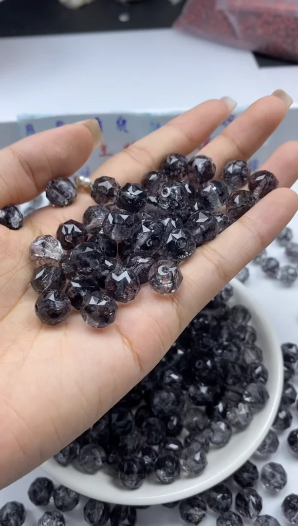 未镶嵌颈饰水晶 w1804黑加仑阿赛切面10mm*10颗