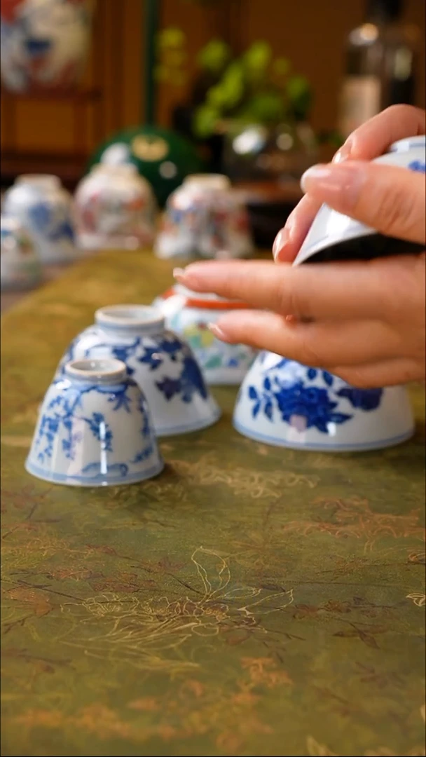 其他?***?青花栀子花宫碗