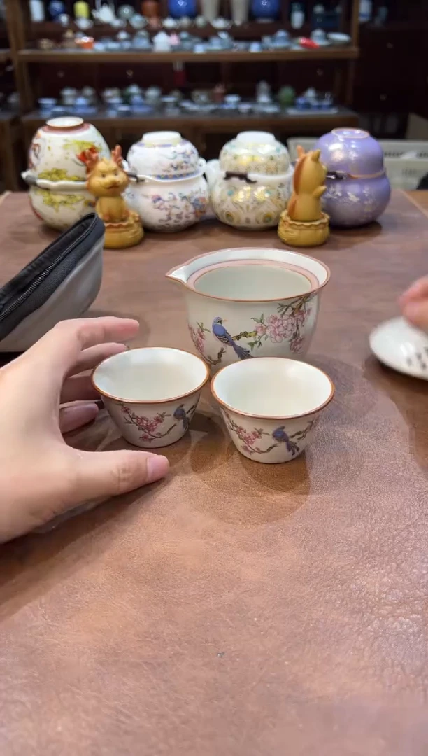 真的很便宜超好看会开片的旅行茶具