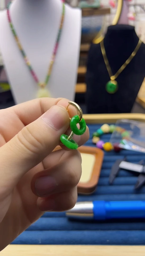 【闪购商品】翡翠耳饰14K金镶嵌E251