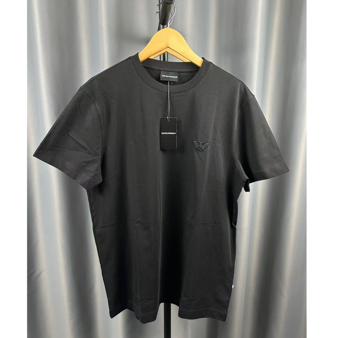 99新 EMPORIO ARMANI/乔治·阿玛尼 男士夏季时尚纯色黑白圆领T恤