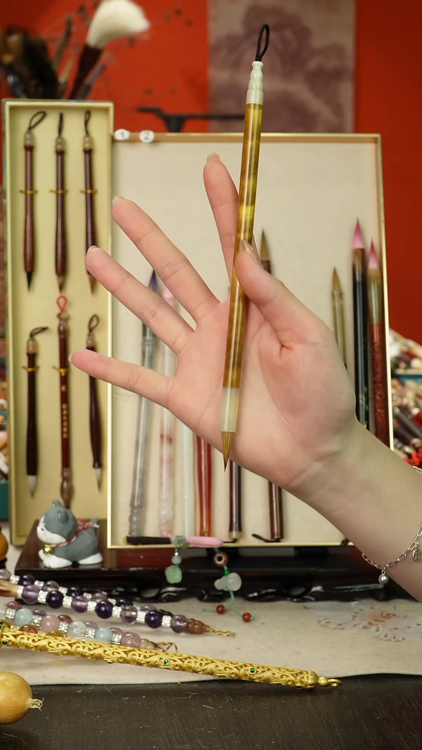 91号闪孤品高货毛笔链接 清水试笔 蘸墨不退