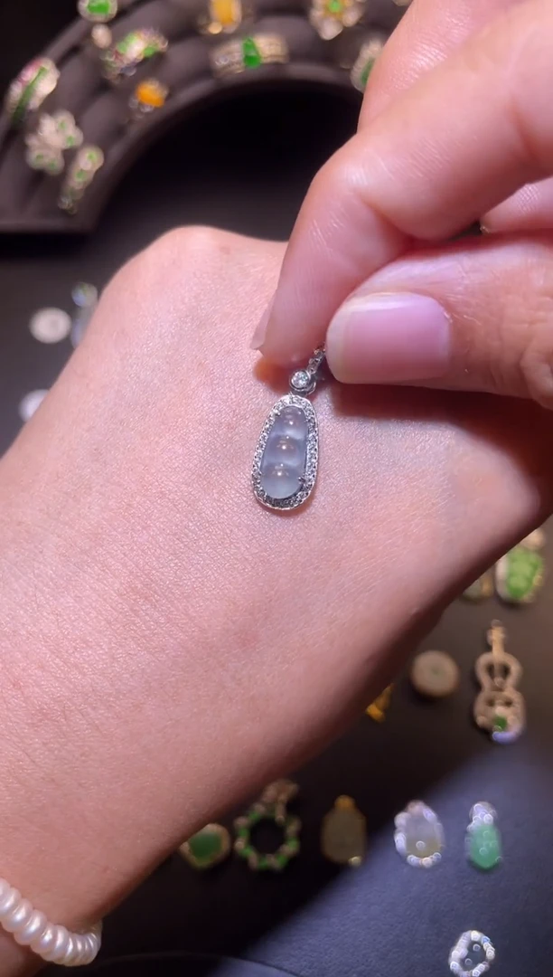 吊坠(不含链)银S925镶嵌翡翠1