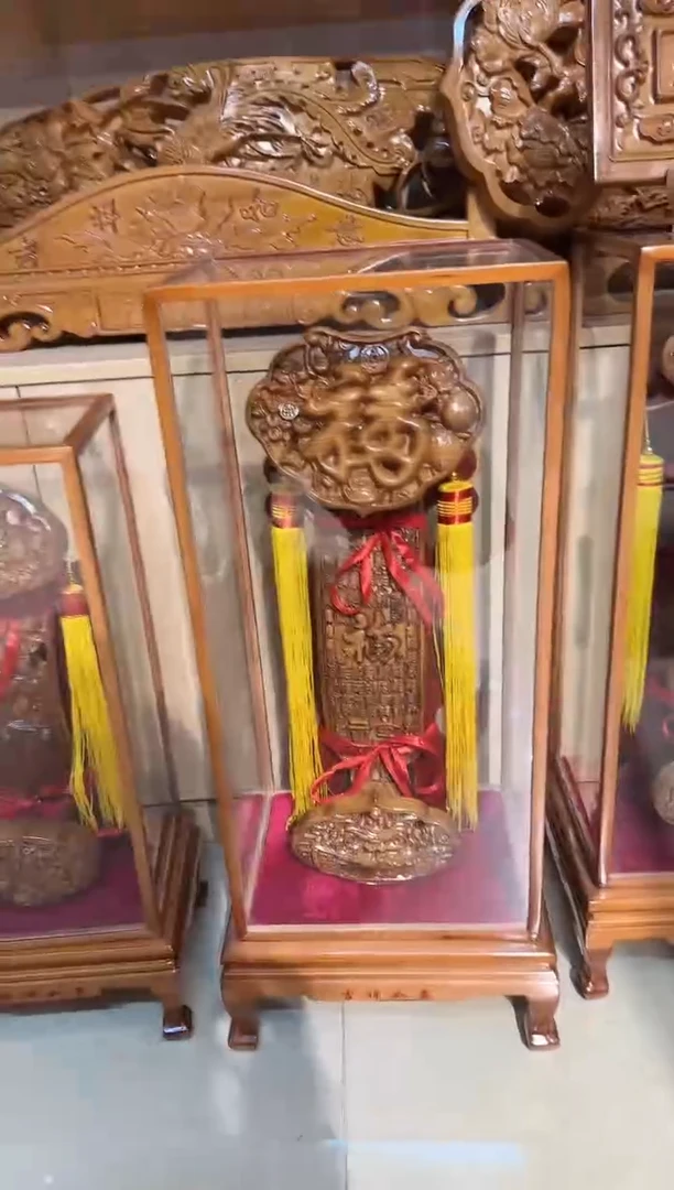 【闪购商品】桃木木雕总高68百福如意 天下第一福