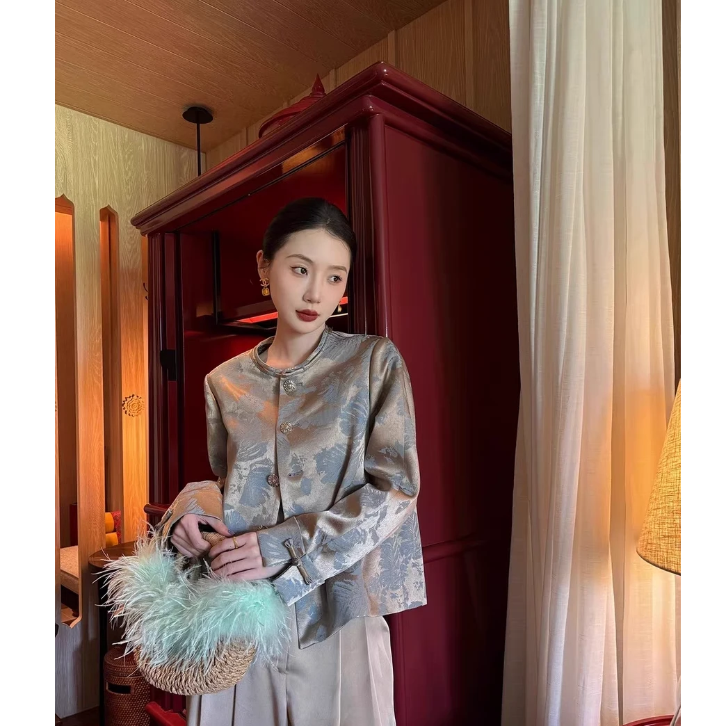 新中式女装独特中国风2025春秋新款超好看外套➕醋酸吊带裙
