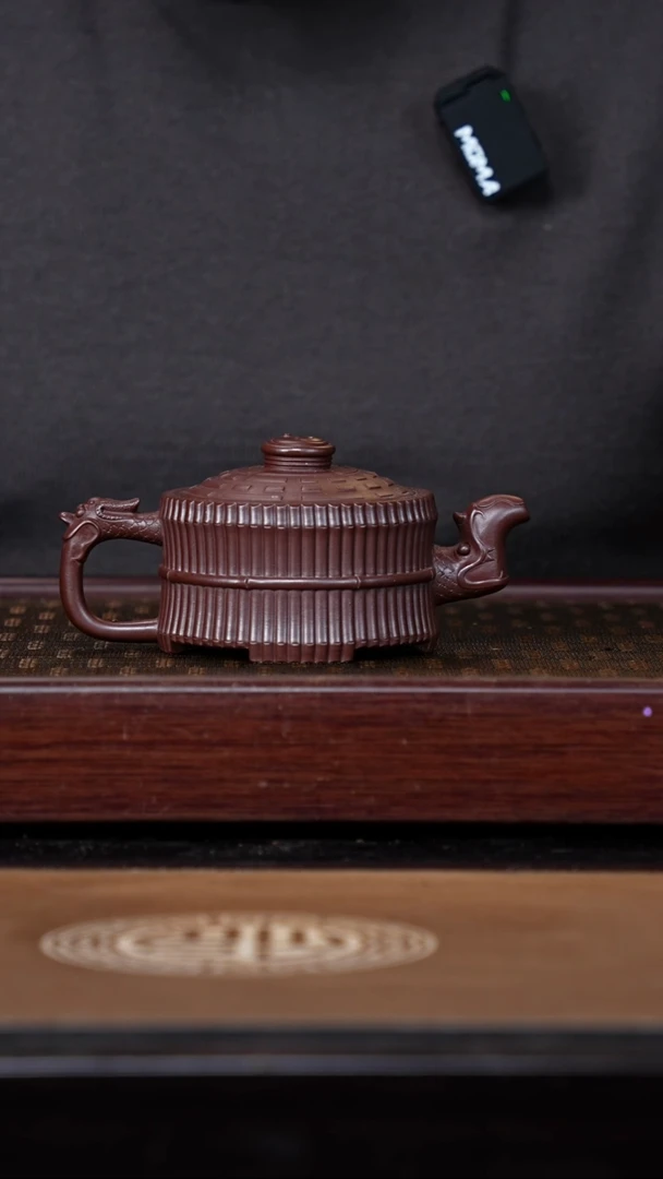 【闪购商品】紫砂茶壶朱泥龙头八卦一捆竹