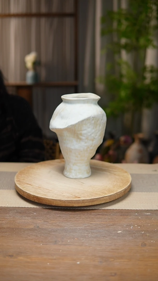 【闪购商品】陶瓷花器陶瓷花瓶手捏瓶003瑕疵