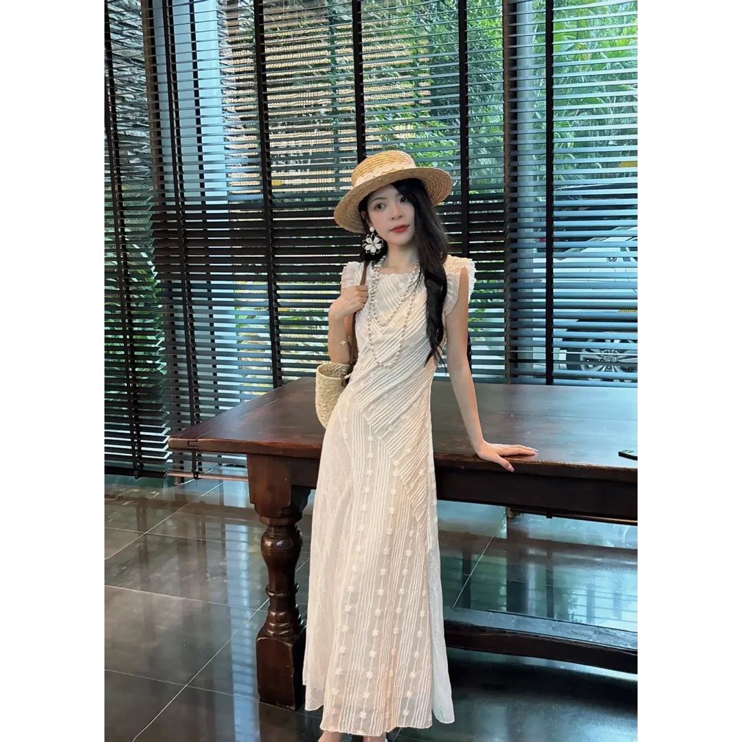 2025夏季新款公主风法式连衣裙高级感蕾丝长裙子气质时尚高奢