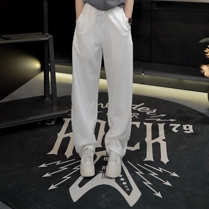【JSPT7005】sonAmoo双侧钢印字母卫裤休闲裤长裤百搭松紧简约男装
