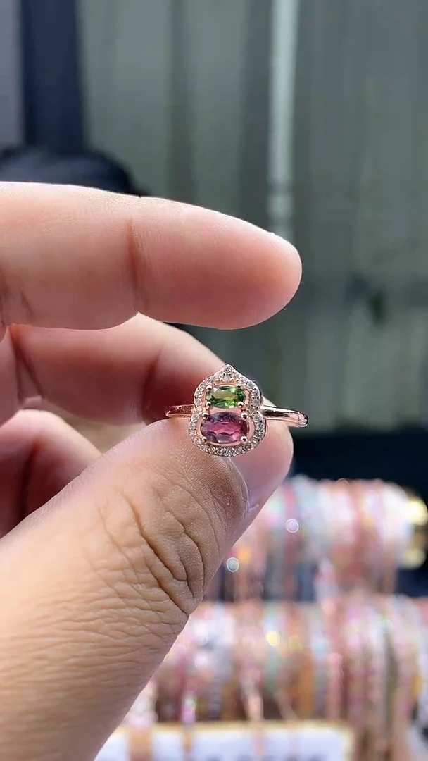 【闪购商品】碧玺戒指银S925镶嵌2434535435434