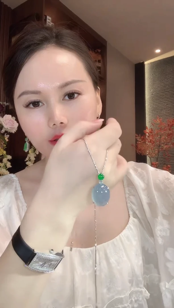 吊坠(不含链)18K金镶嵌翡翠A57 紫货有一定色差