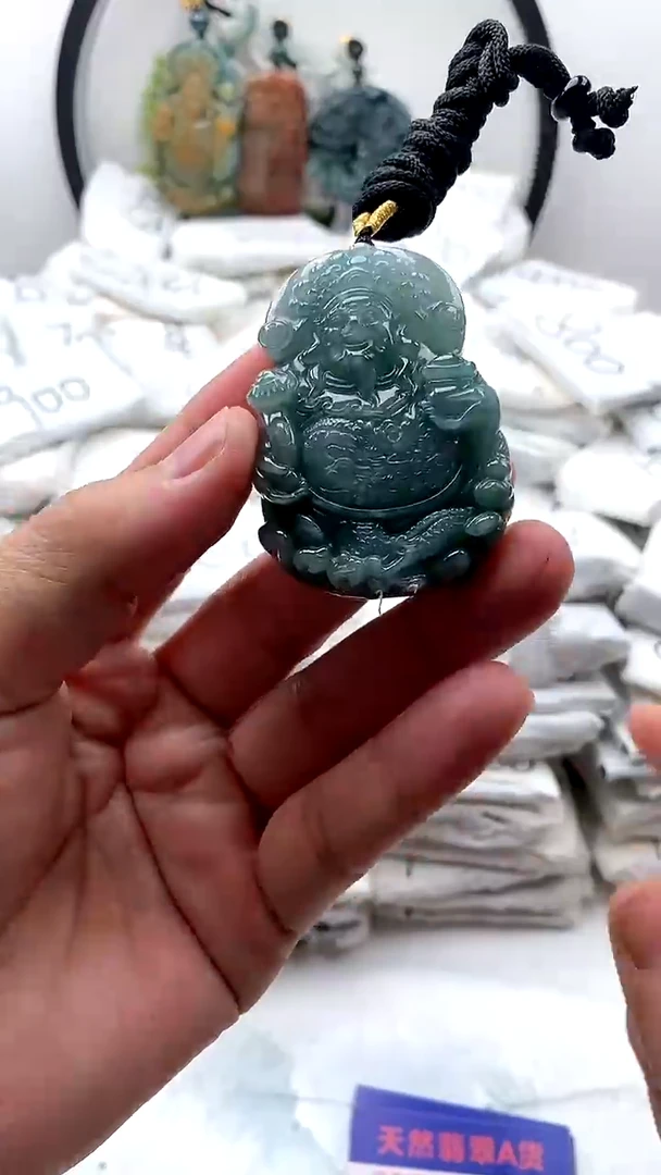 【闪购商品】翡翠颈饰未镶嵌财神【品质一般介意慎拍】