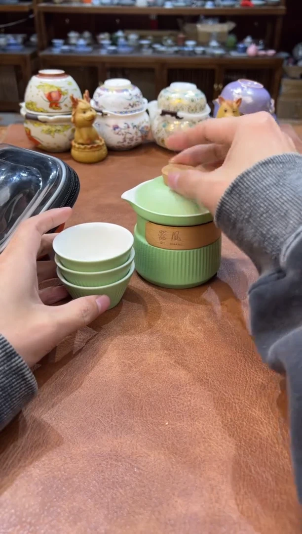 真的很便宜会开片的旅行茶具