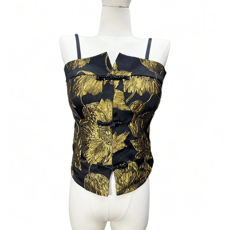 彩蝶067女士厚香云缎美背背心