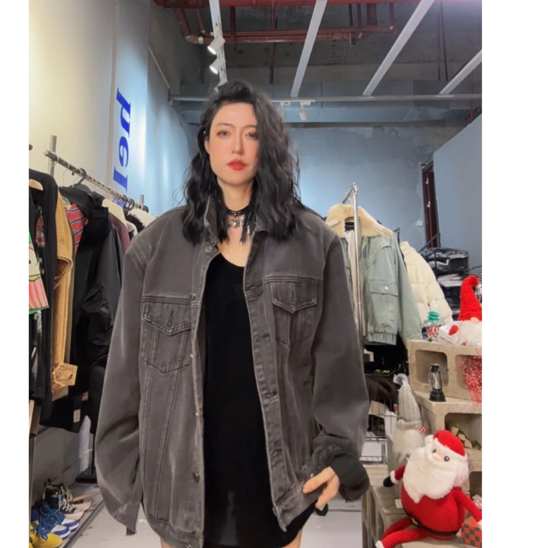 奇奇家 福利 灰色牛仔外套 大版