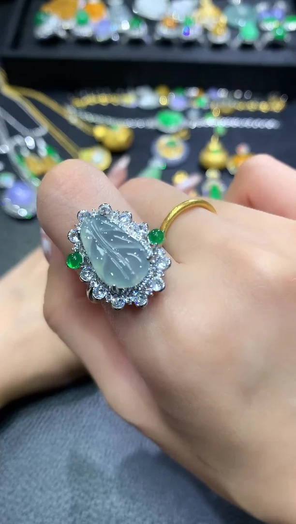 翡翠戒指未镶嵌3不含链随机发货1件