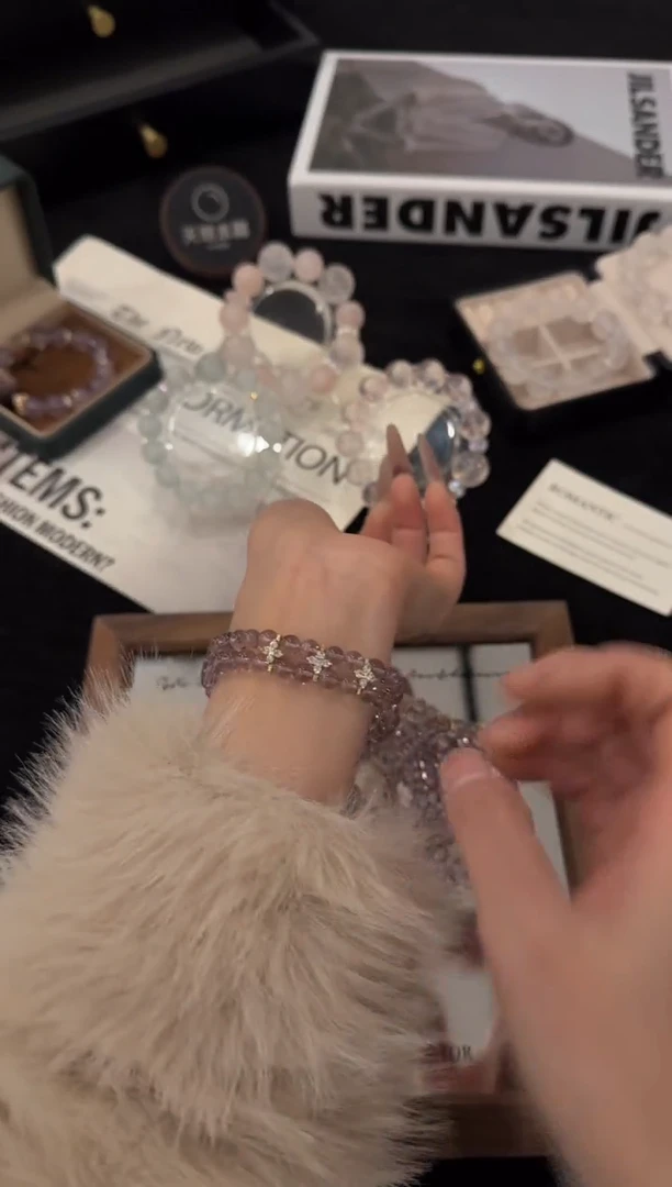 合金手链水晶紫水晶x3661