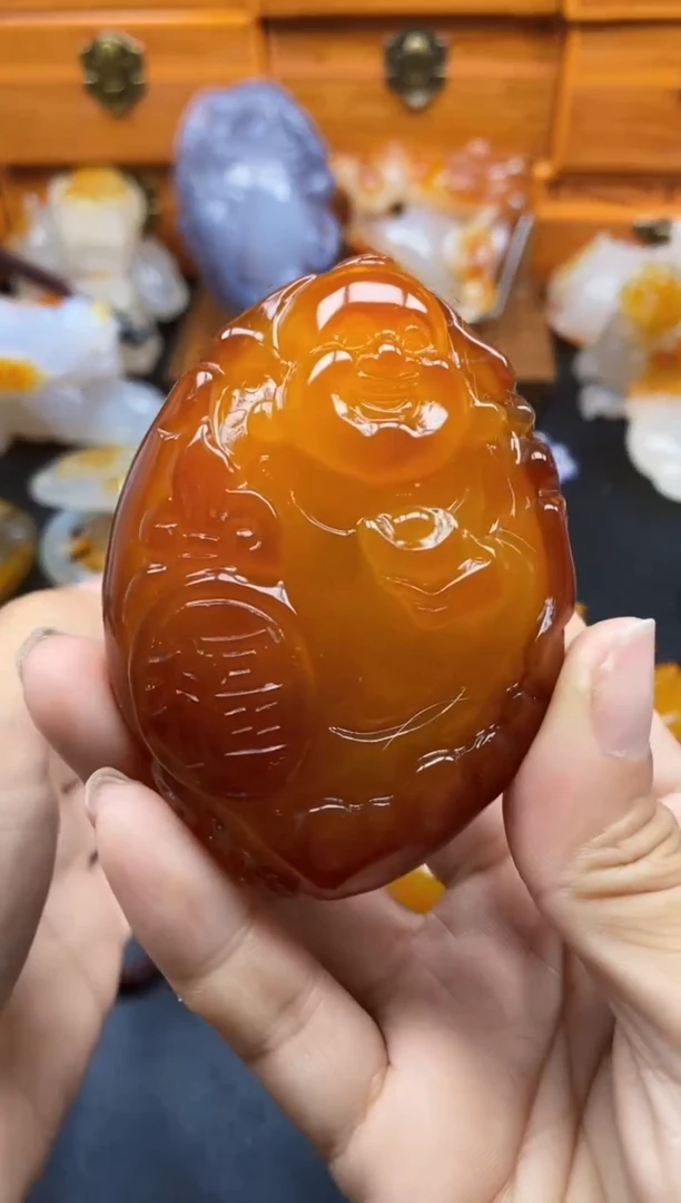 未镶嵌挂件玛瑙/玉髓娃**哈ll