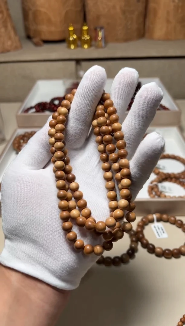 檀香木手串/手链老山檀香0.8/108横纹黑肉