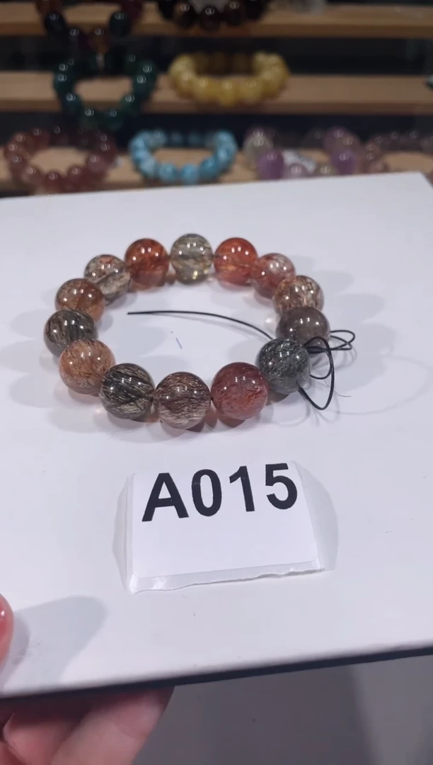 未镶嵌手链水晶A015黑金超七手链15