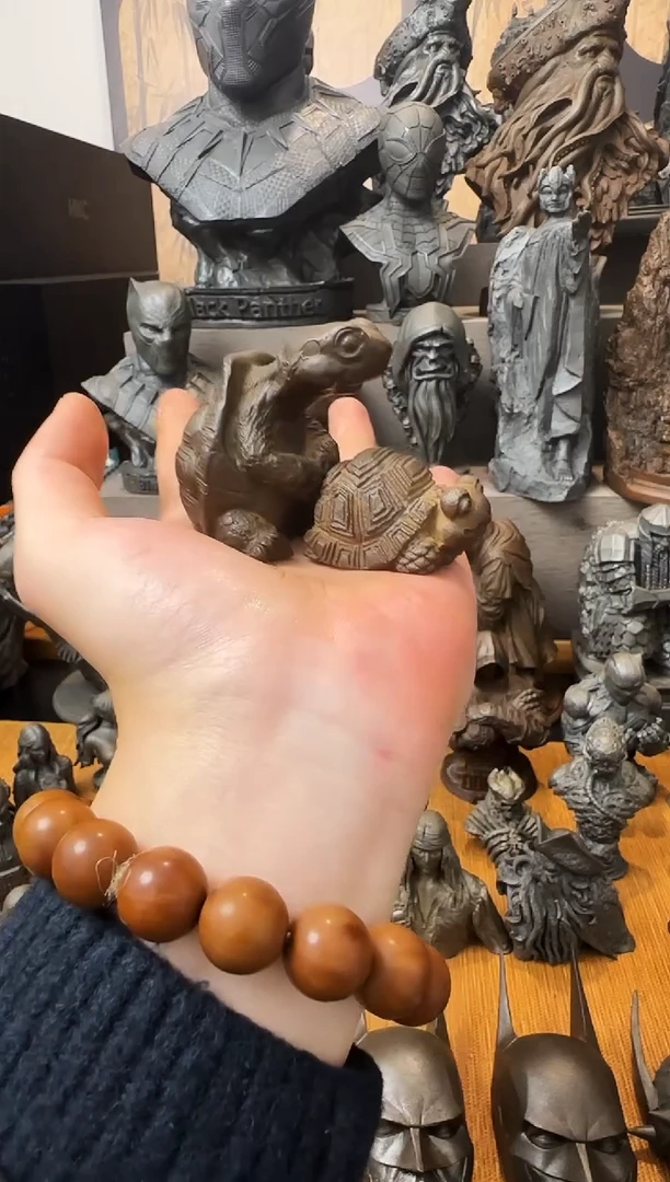 铁实心铁艺摆件~~金钱龟，坐地小乌龟（锈色）