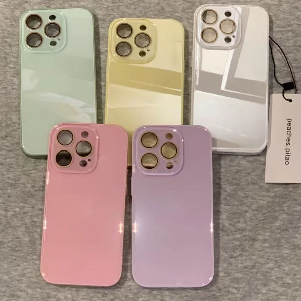 飞虎胜纯色马卡龙全包镜头适用iPhone16promax手机壳苹果15玻璃13