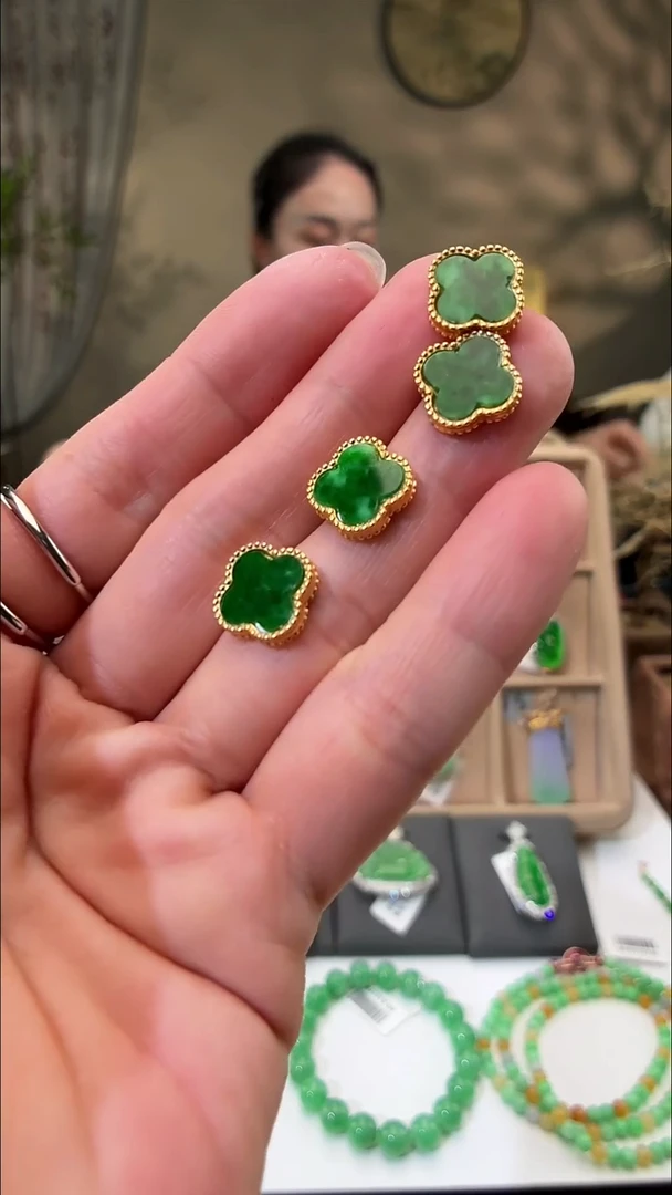 吊坠(不含链)银S925镶嵌翡翠耳饰一对 多样性发其一