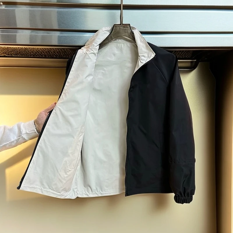 6626（双面穿）春季新款立领刺绣时尚百搭休闲夹克外套