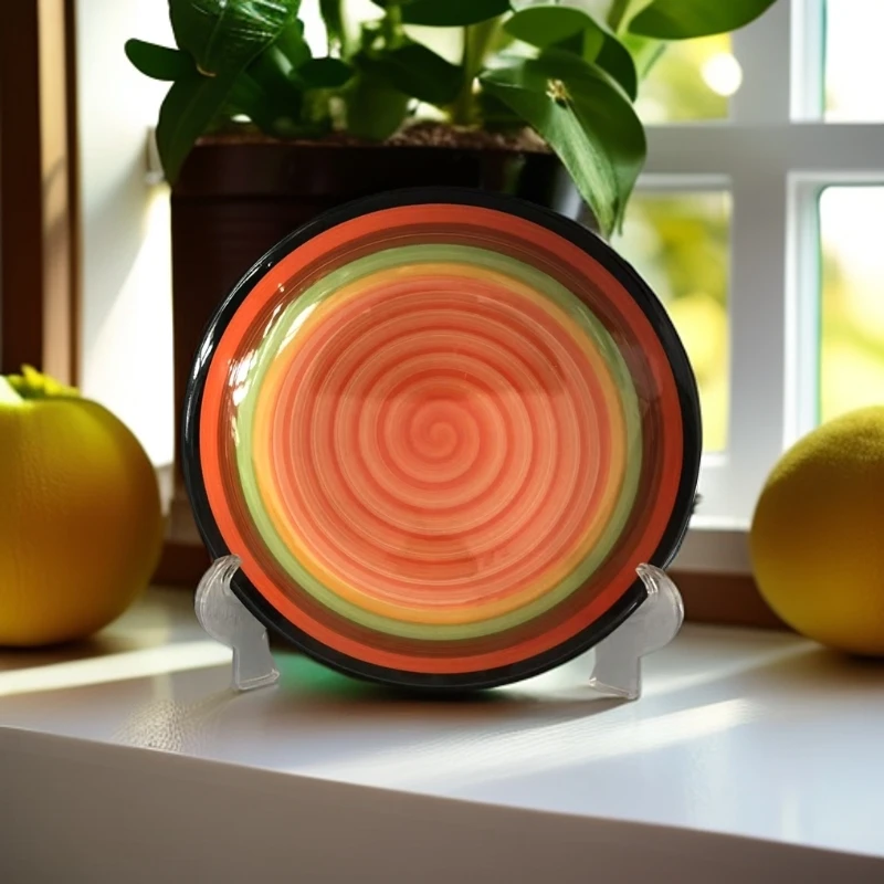 釉下彩8英寸彩虹盘餐具创意餐盘盘子家用陶瓷菜盘瓷盘高颜值