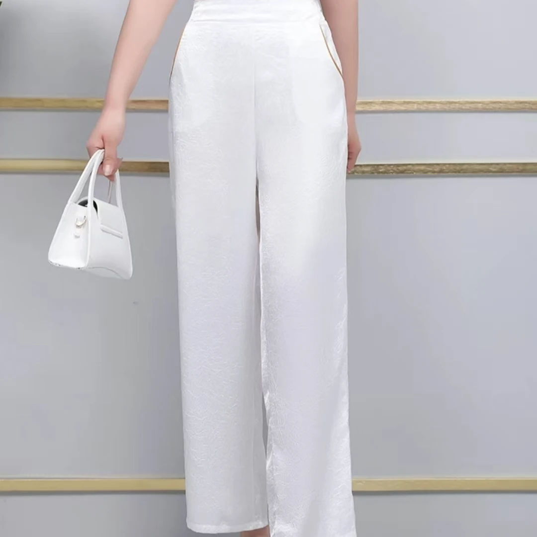 613夏季休闲裤宽松女装直筒裤黑色显瘦百搭