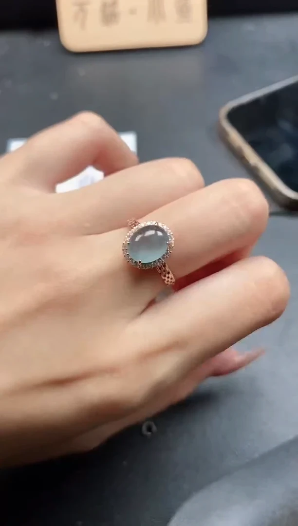 银S925镶嵌戒指翡翠5111