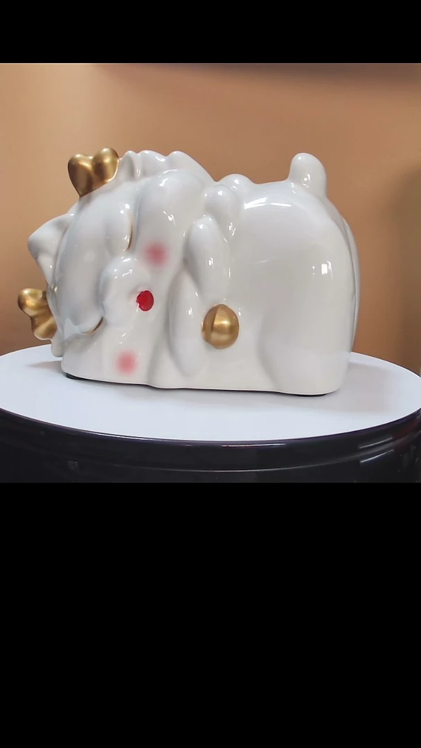 【闪购商品】纸巾盒应梦小神龙陶瓷纸巾盒礼盒装