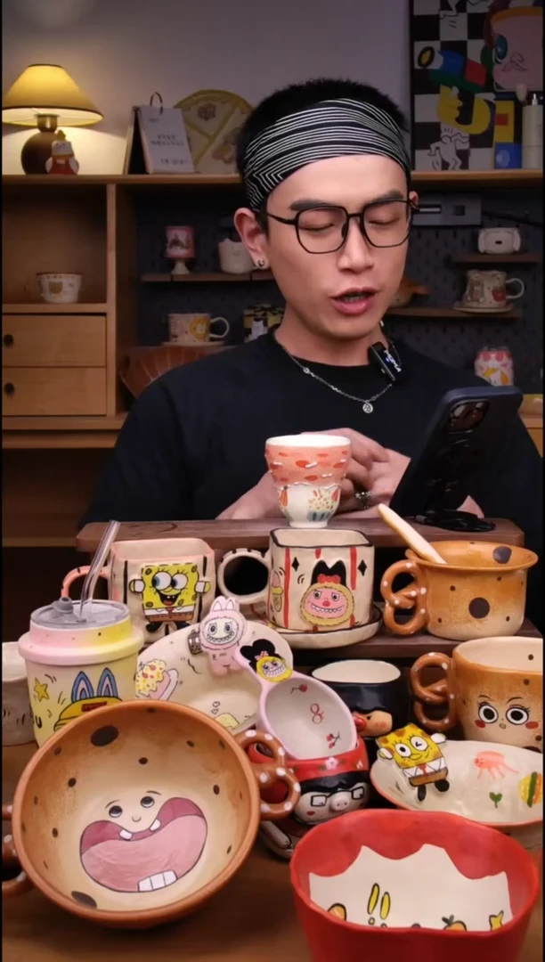 杯子景德镇可爱设计师款陶瓷