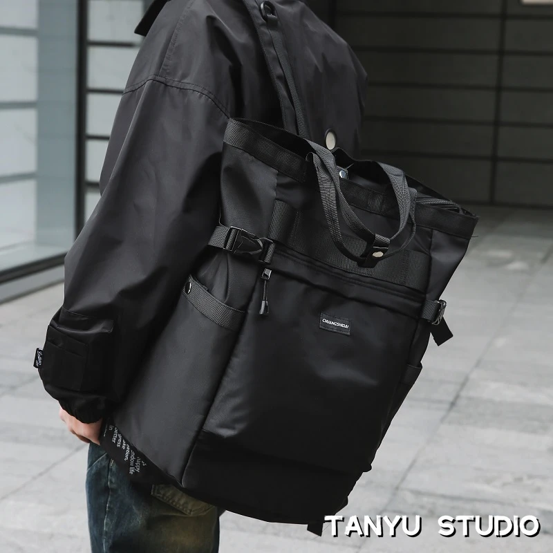 探屿背包男士双肩包潮牌工装大容量运动旅行包潮酷高中学生书包女