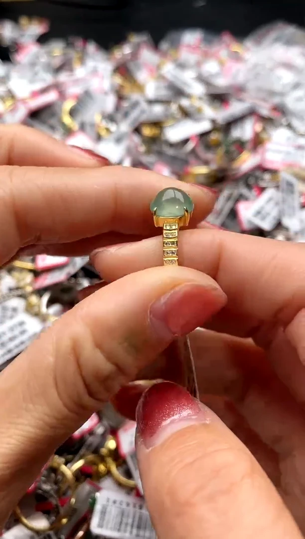 【闪购商品】翡翠戒指银S925镶嵌44444444       2