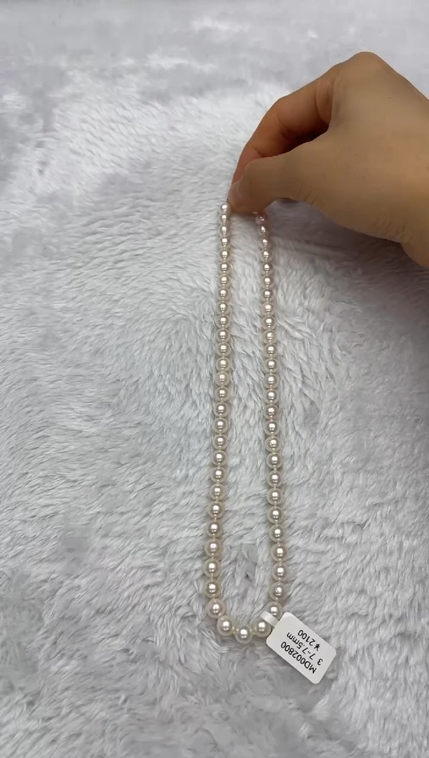 项链银S925镶嵌海水珍珠AK7-7.5mm