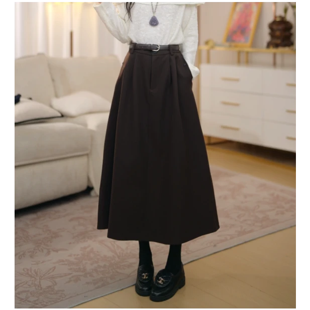 【新款上新】马克华菲女装百搭秋季新款欧若风休闲气质半身裙