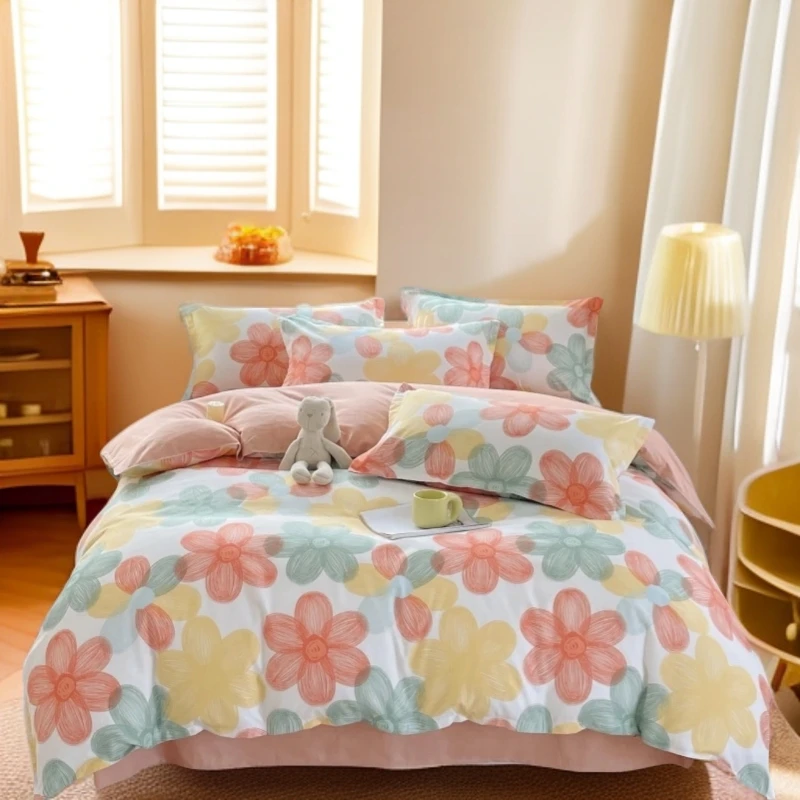 双人床单-【甜蜜花朵】尺寸2*2.3印花亲肤四季床单